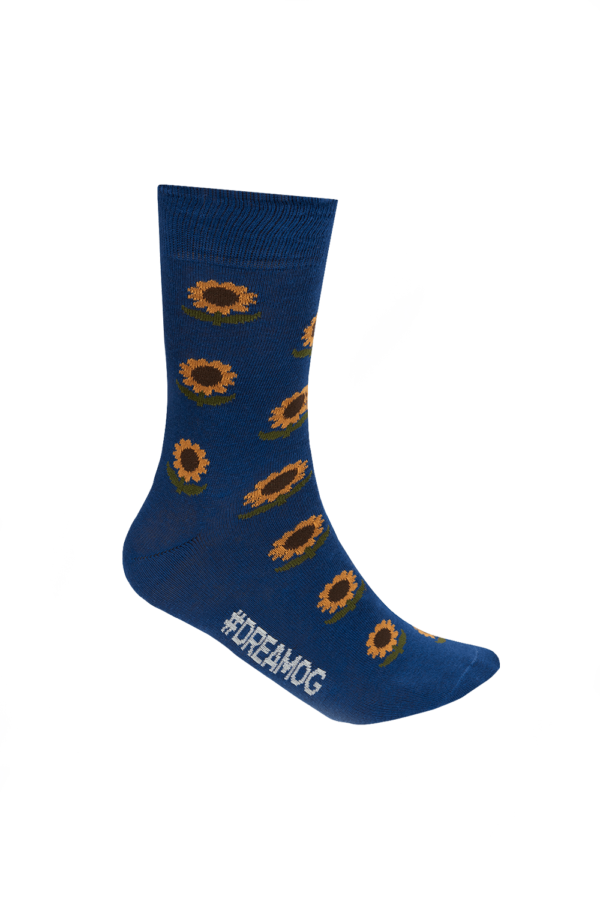 OG Blue Socks with sunflowers